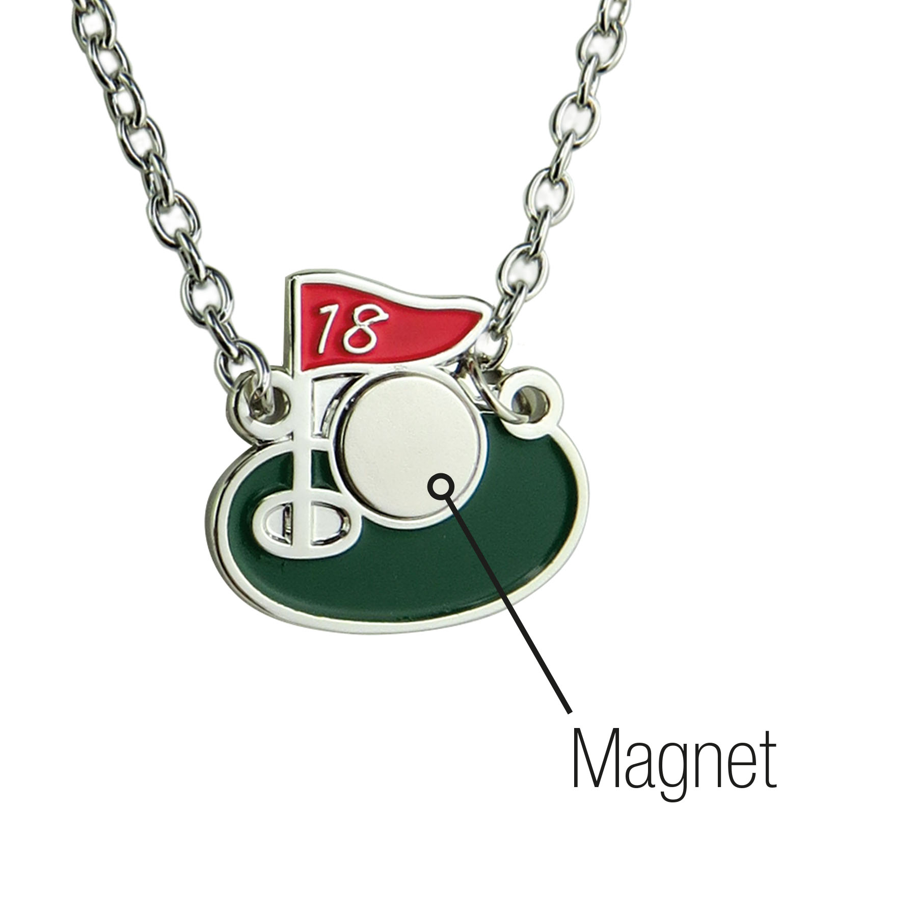 Green and flag necklace with magnet